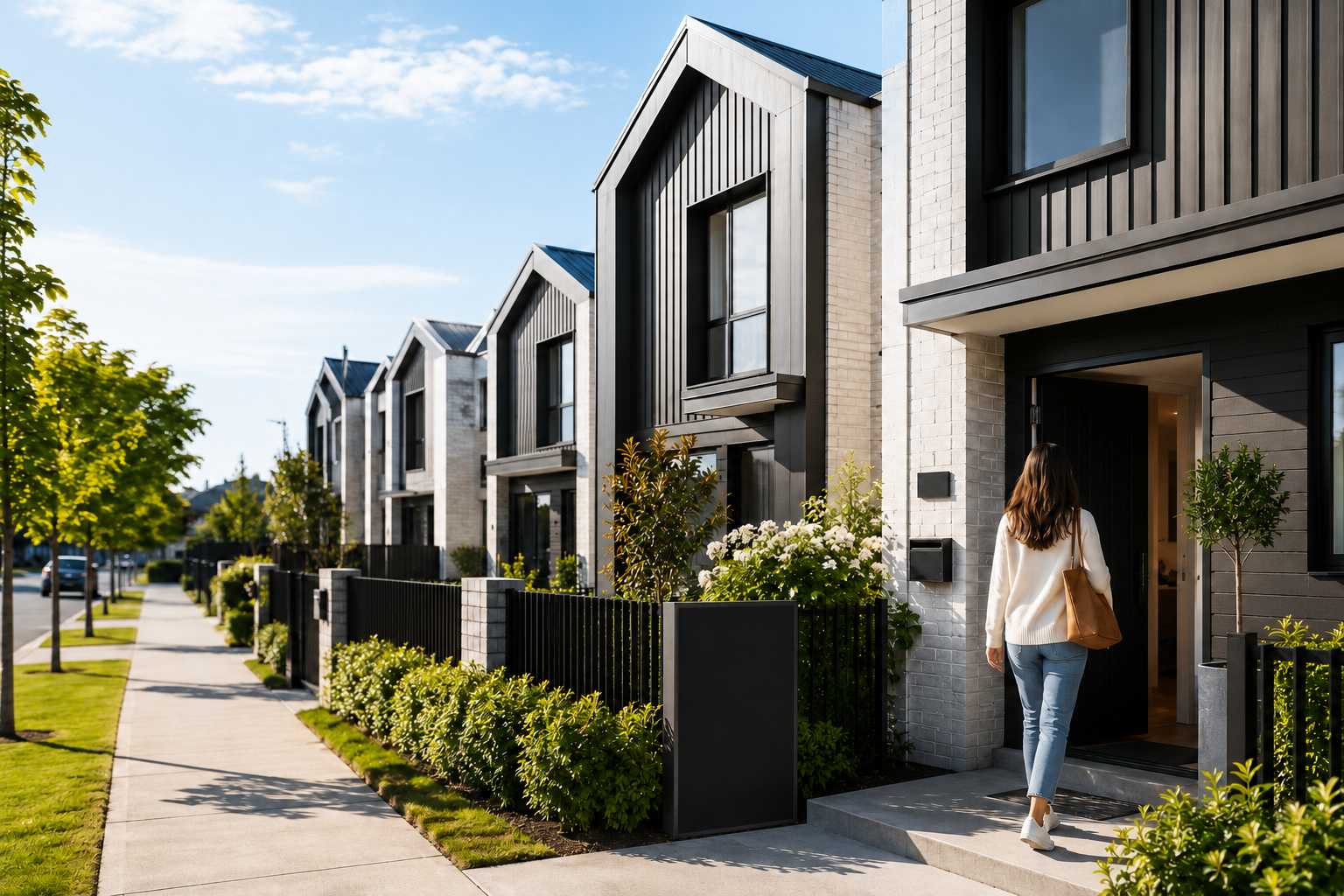 Tenant arriving at a modern Christchurch rental home.